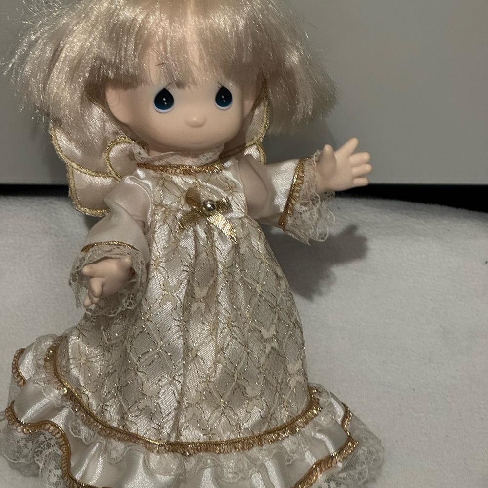 Precious Moments Angel Christmas Tree Topper 9" Blonde Girl Vintage Holiday
